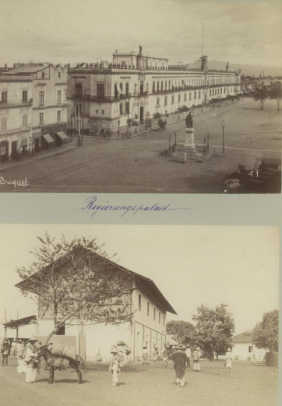 2 Fotografien, Regierungspalast Mexiko, Kaffeeverlad, Plantage