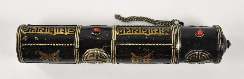 Zylindrischer Metallbehälter für Schriftstücke