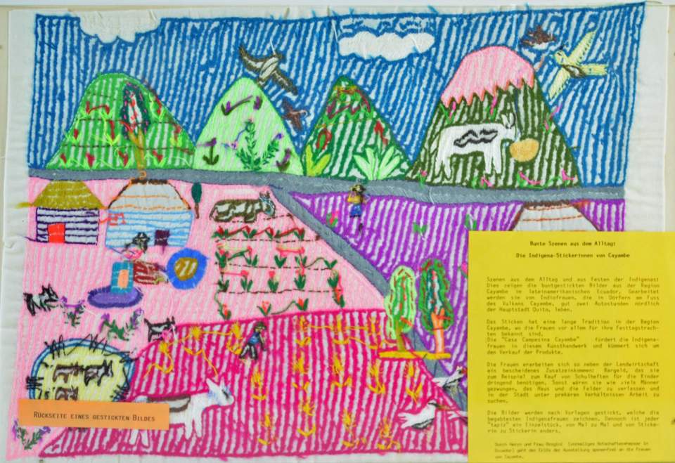 Stickbild, Rückseite, Glasdeckel