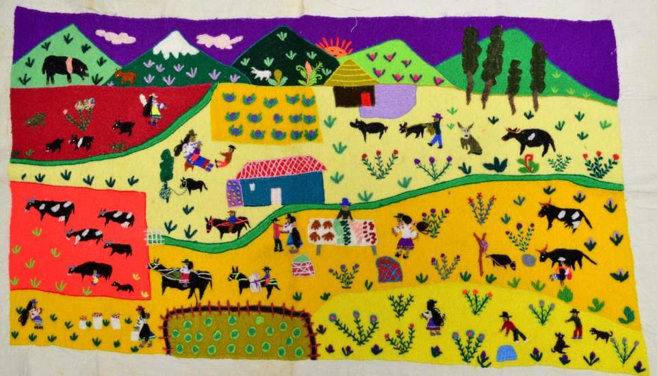 Stickbild "Landleben"