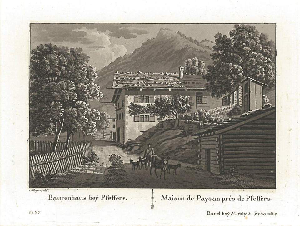 Ansicht, Bauernhaus bei Pfäfers