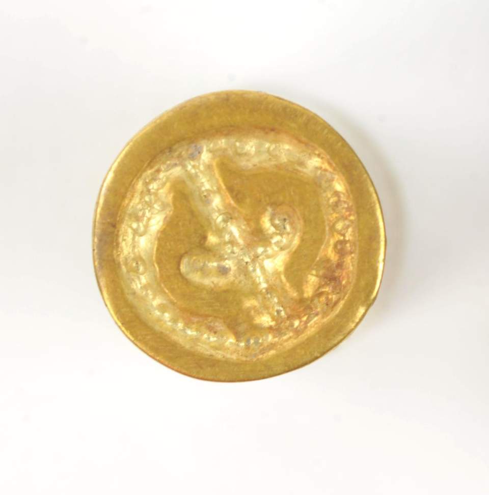 Schmuck-Pflöckchen aus Goldblech, Ohrpflock