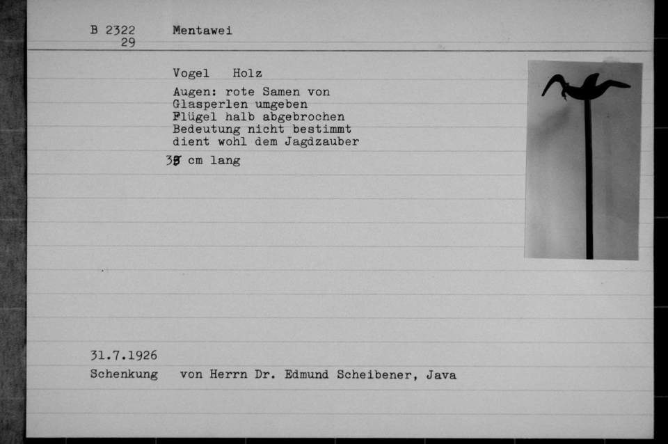 Idol, Vogel Holz