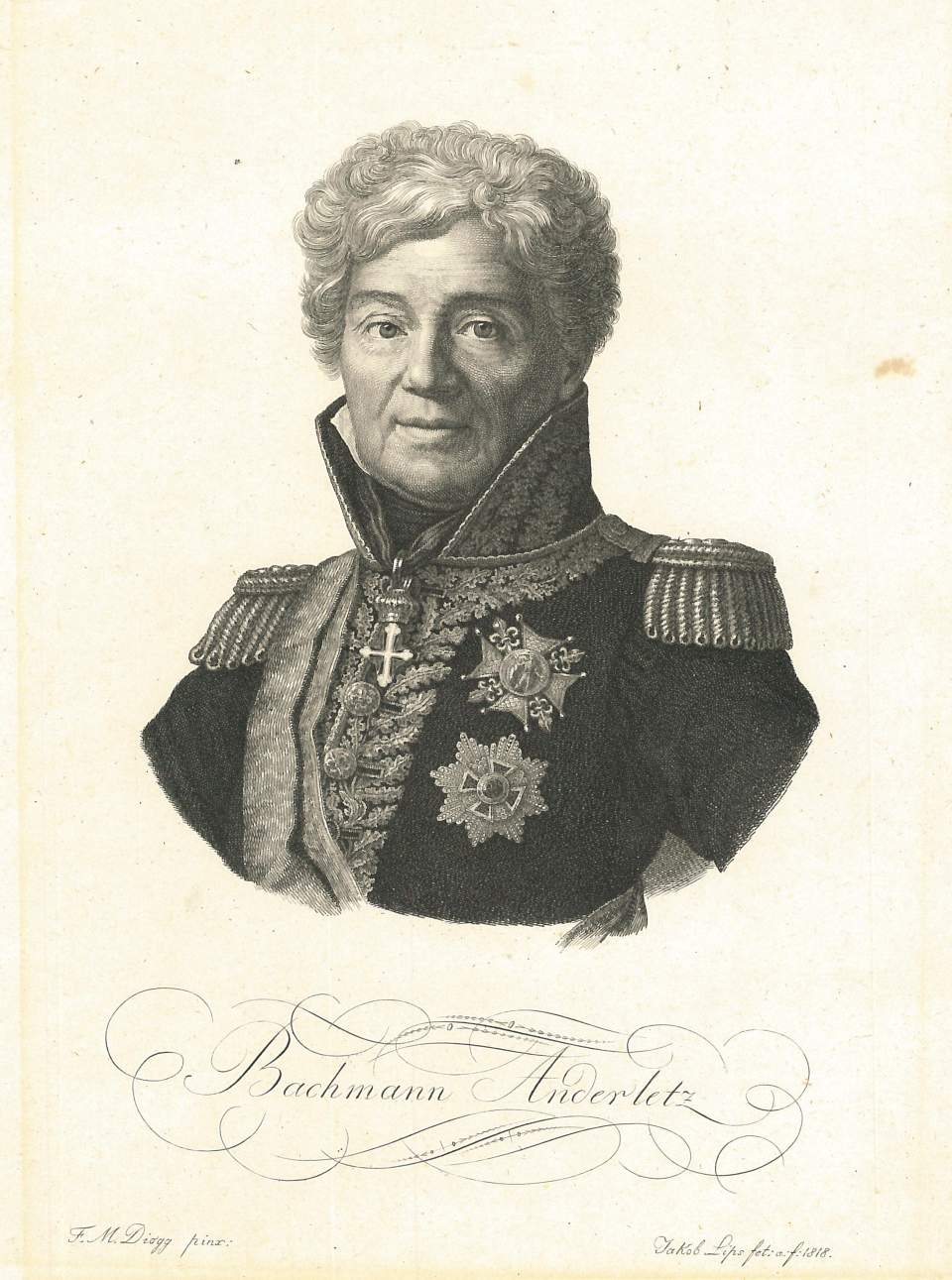 Stahlstich, Porträt, Bachmann Anderletz