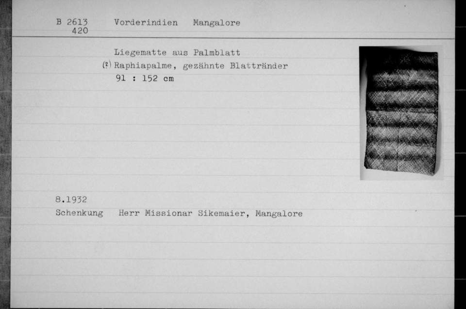 Liegematte aus Palmblatt