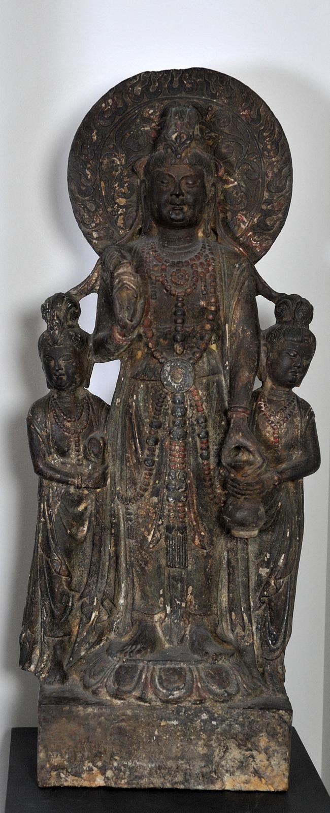 Guanyin mit Shan Cai und Long Nu