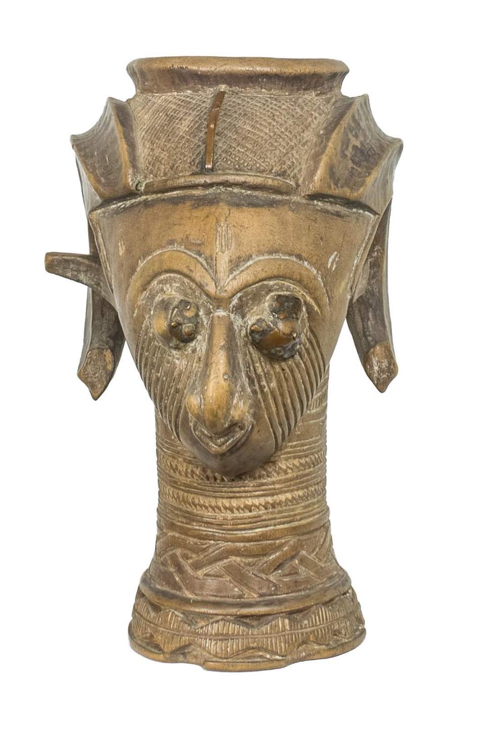 Becher-Palmweinbecher als gehörnter Kopf, Widder