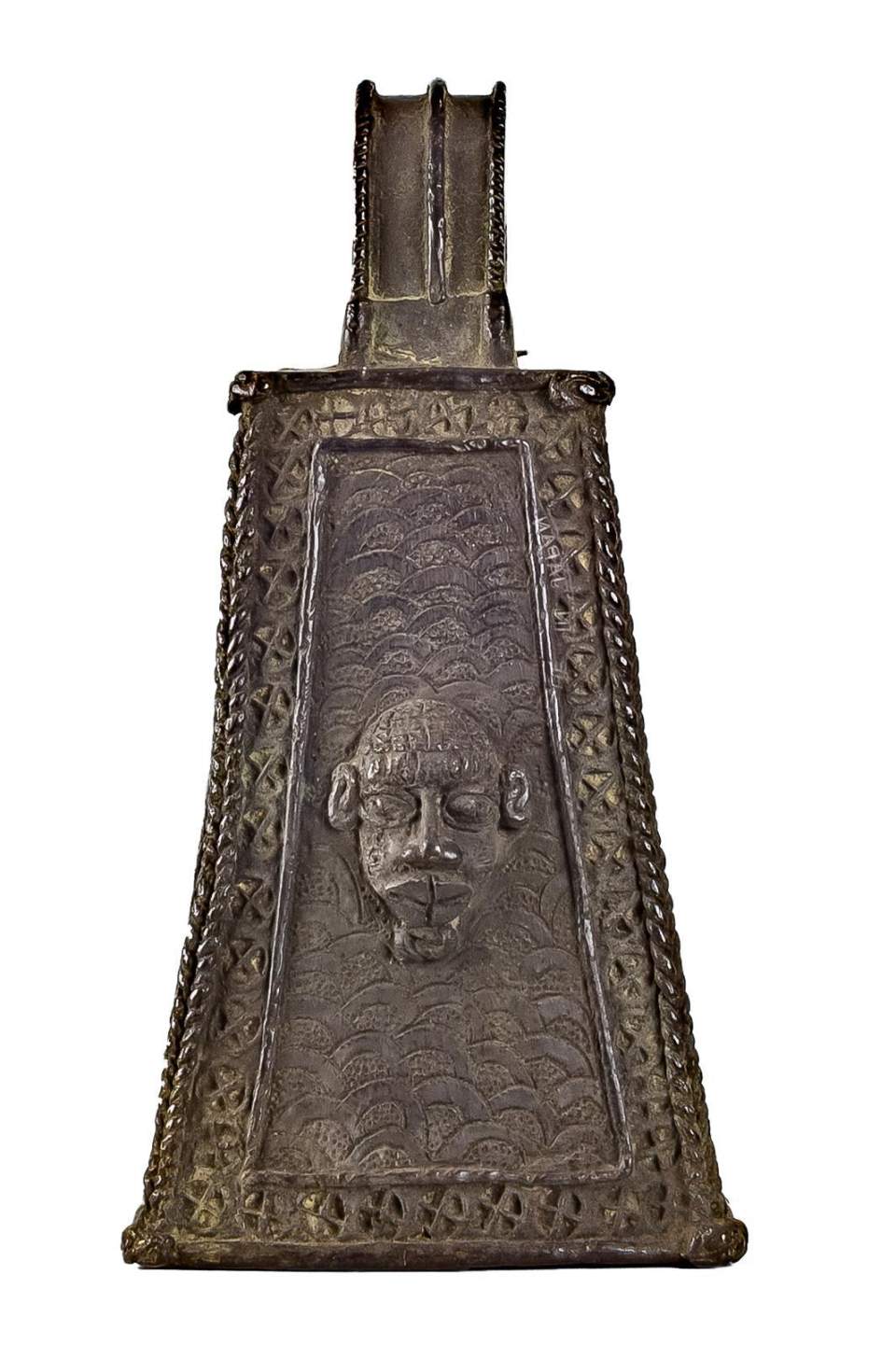 Viereckige Glocke mit Kopf