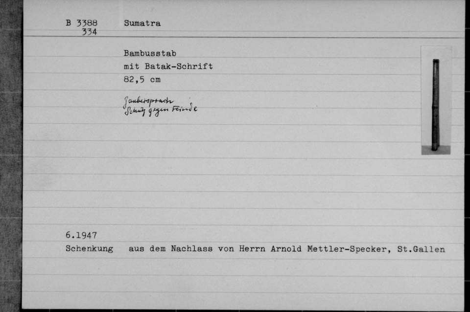 Bambusstab, kalender mit Batak - Schrift