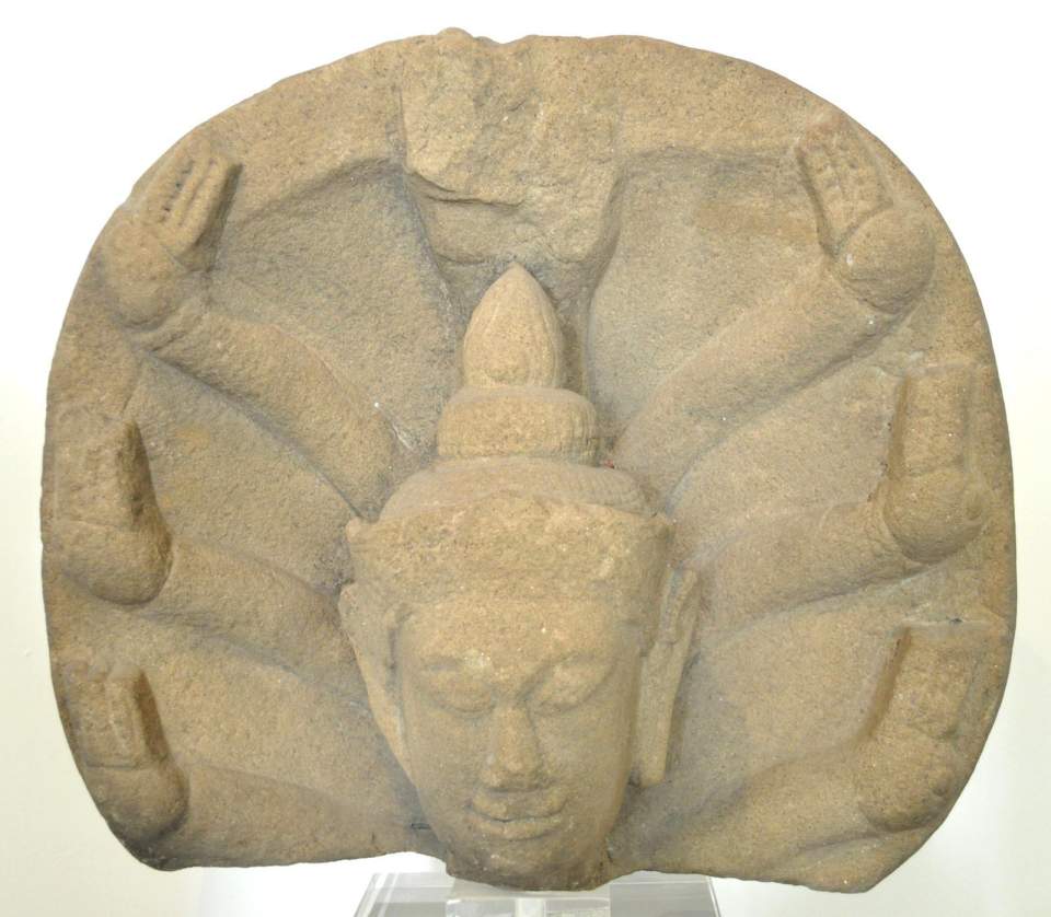 Figur-Kopf einer Buddhastatue
