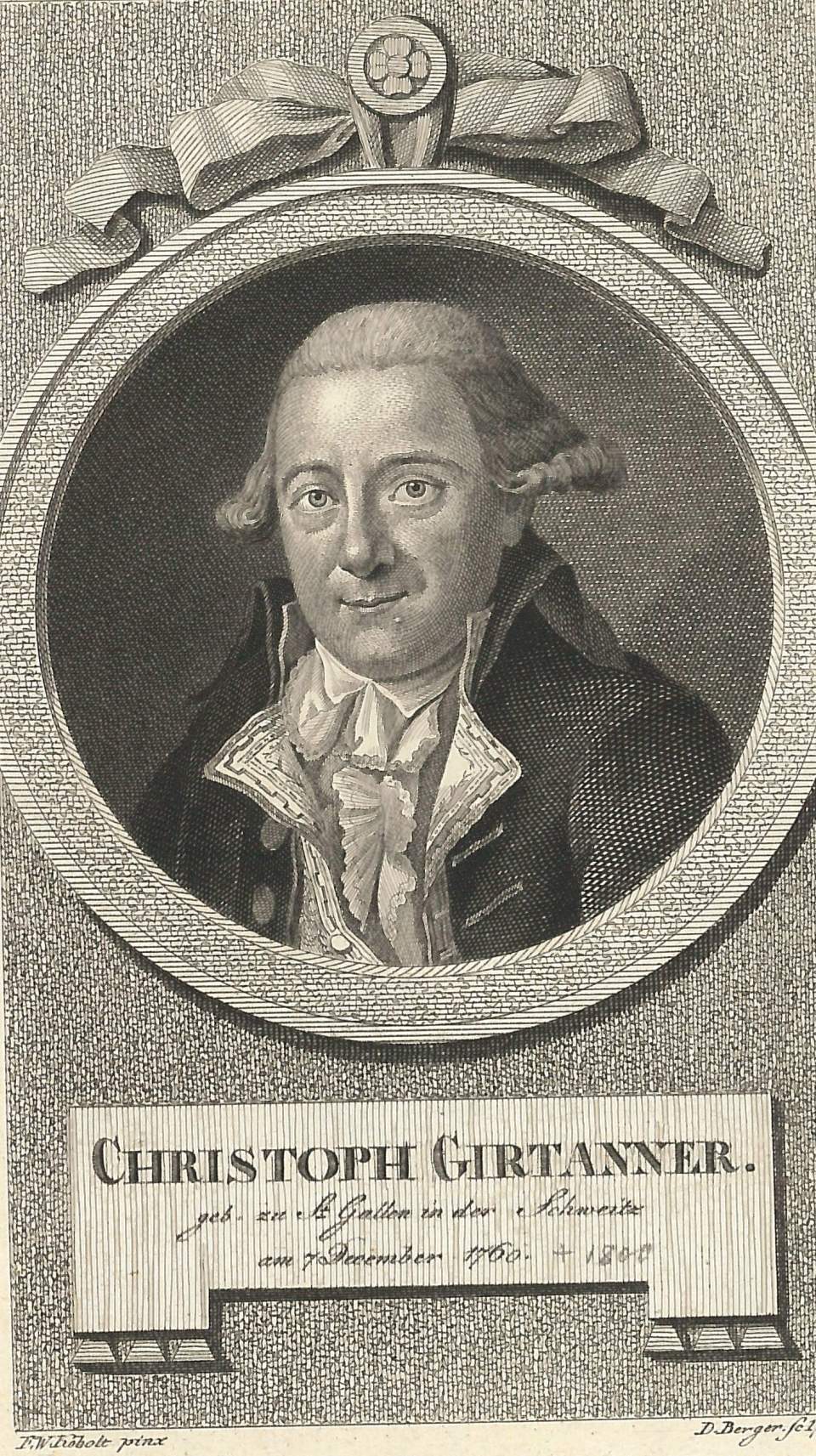 Stich, Christoph Girtanner darstellend, 1760 - 1800