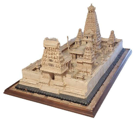 Modell des Brihadishvara Tempels in Thanjavur, hinduistischer Shiva-Tempel