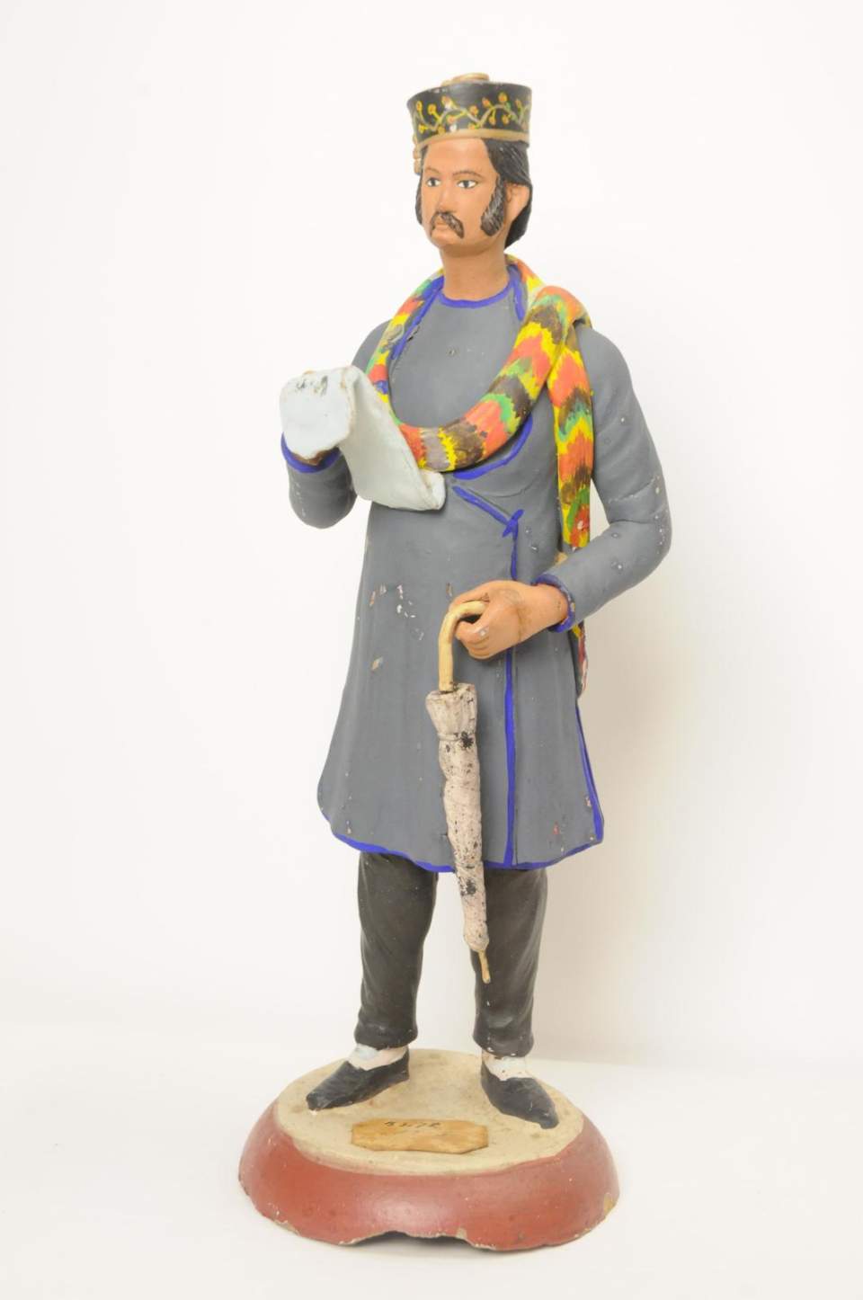 Tonfigur, bemalt, Schreiber