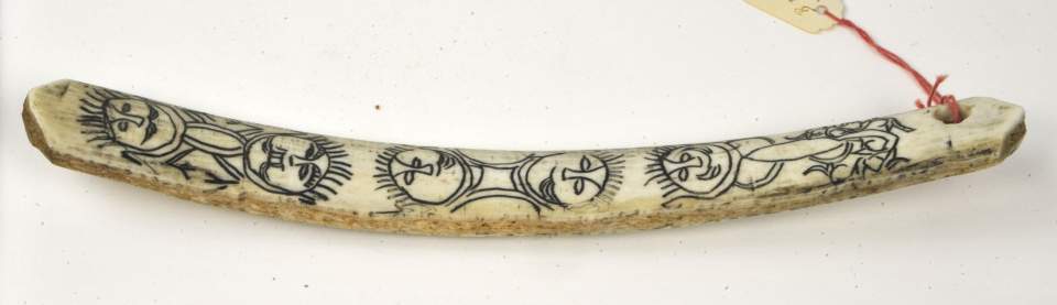 Amulett, Stab aus Bein, beschriftet