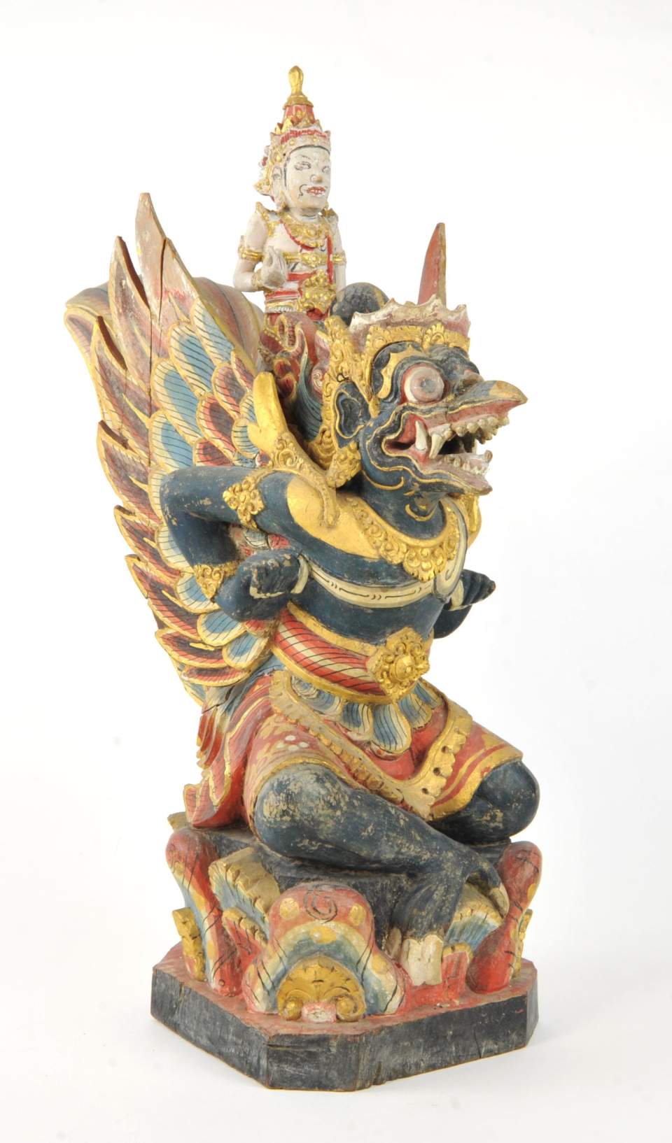 Der Hindugott Visnu auf seinem Symboltier und Gefährten Garuda