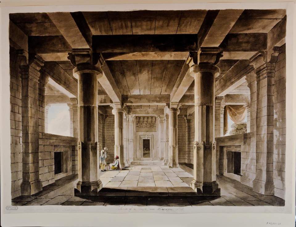 Das Innere eines Tempels in Madanpur, Bihâr