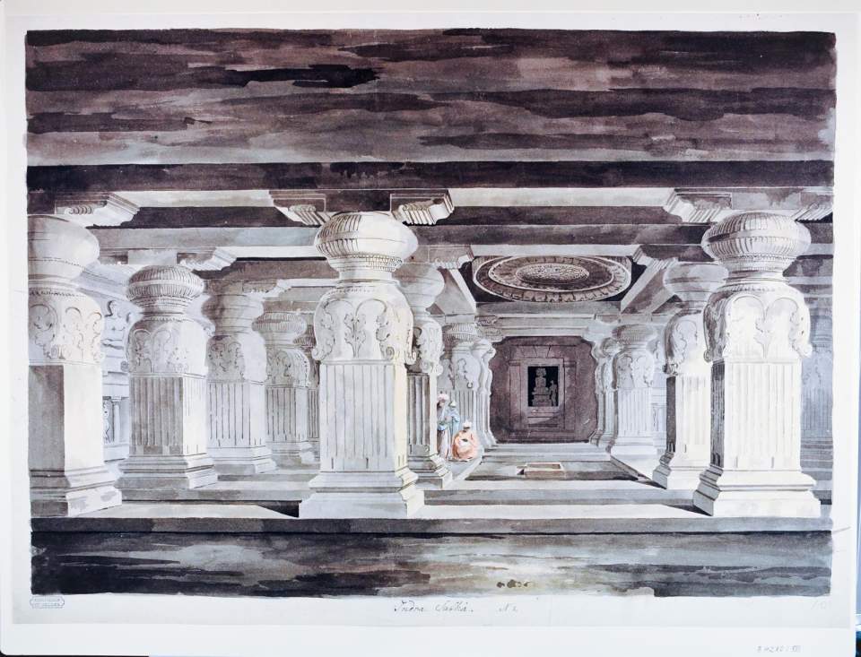 Haupthalle der Indra-Sabhâ-Höhle in Elûrâ