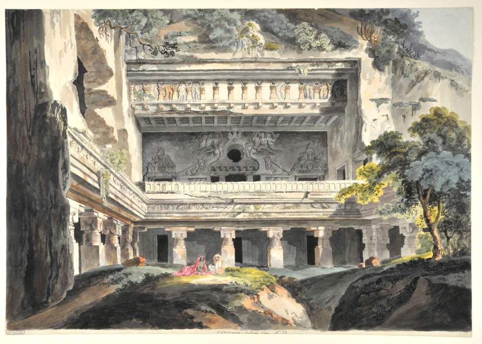 Die Kloster- und Caitya-Höhle Visvakarmâ (Höhle 10) in Elûrâ