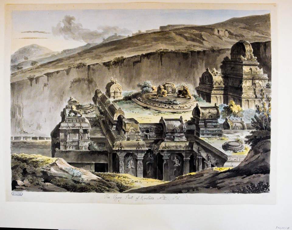 Versammlungshalle und Vimâna des Kailâsanâtha in Elûrâ