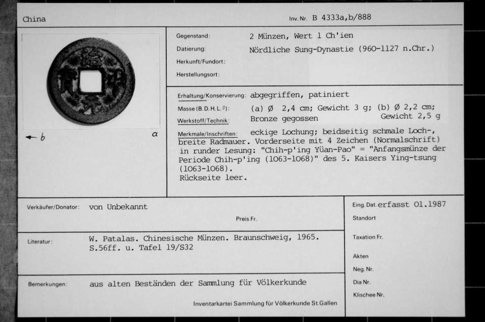 Münzen, Wert 1 Ch'ien