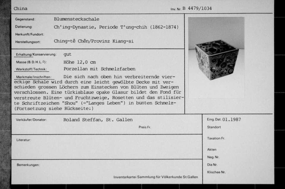 Schale - Blumensteckschale
