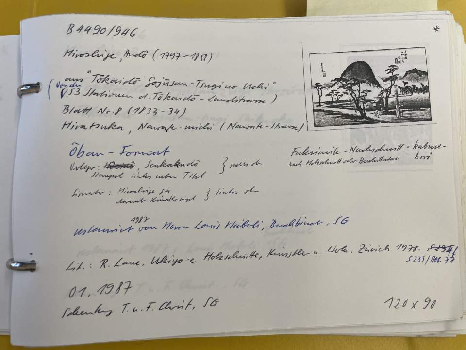 Farbholzschnitt, Hiroshige, Blatt 8 der Tokaido Serie