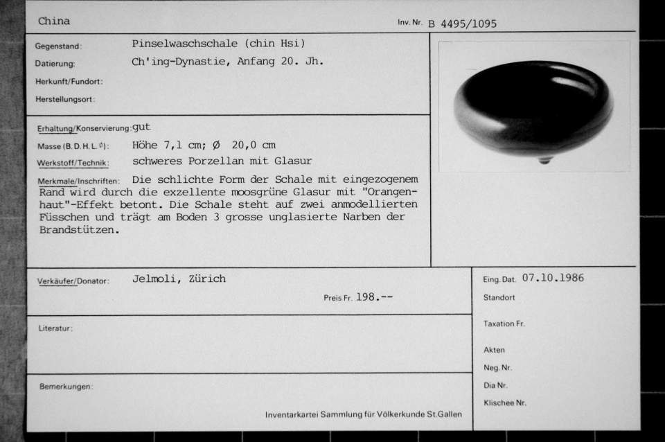 Schale - Pinselwaschschale (chin. Hsi)