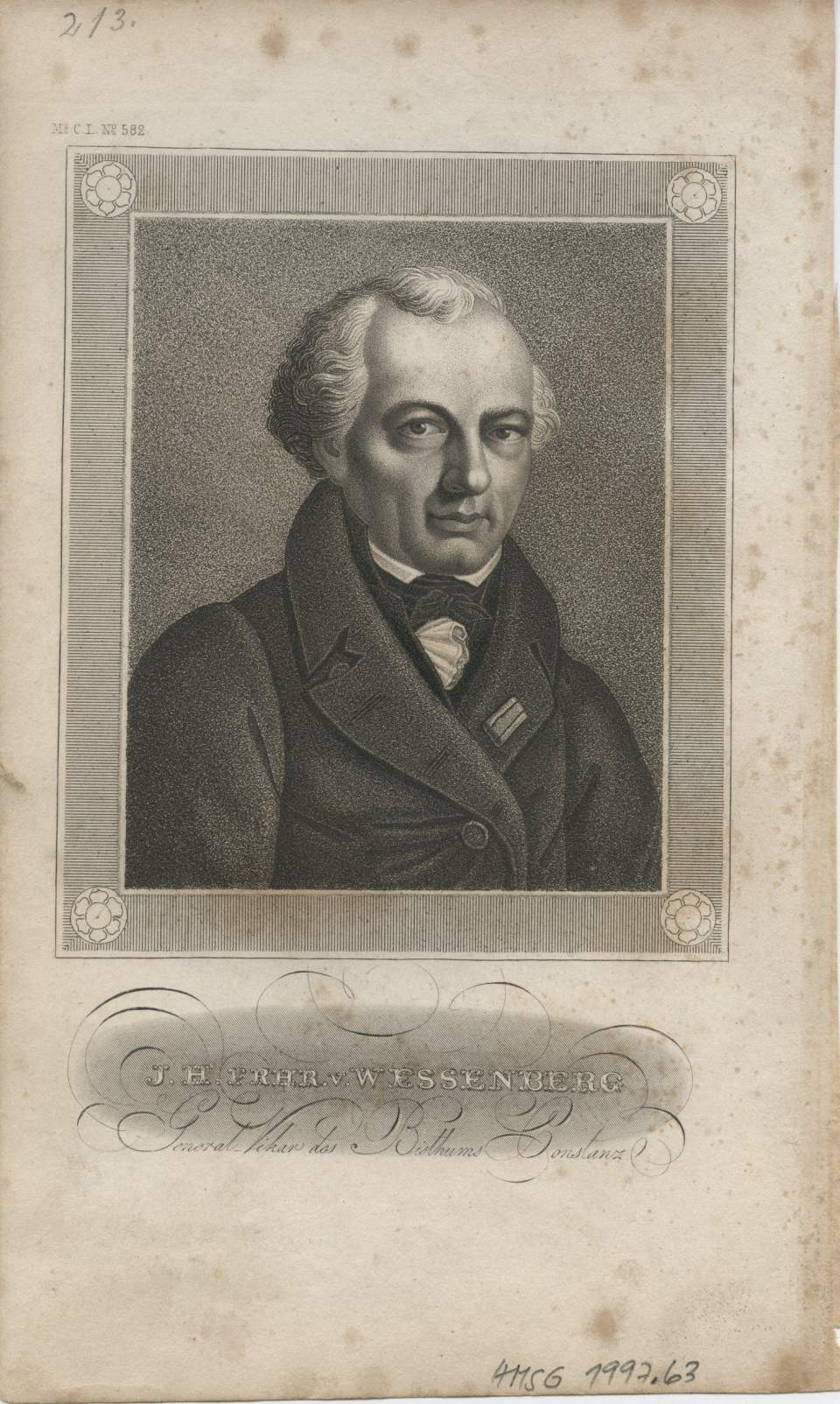 Porträt Ignaz Heinrich Freiherr von Wessenberg