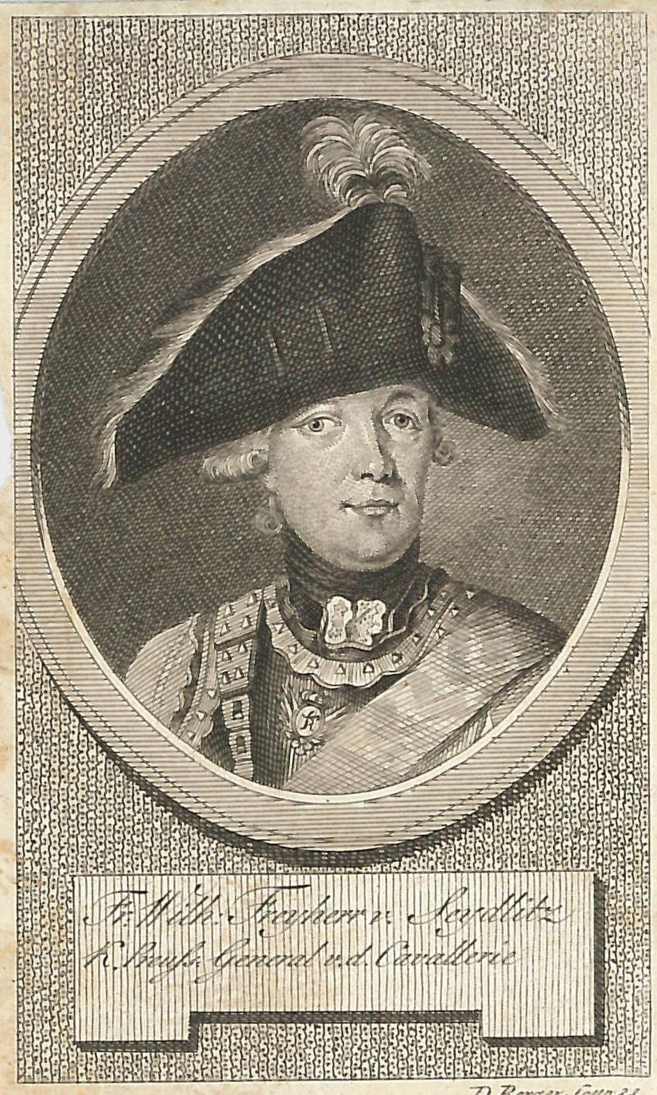 Porträt Fr: Freyherr v. Seydlitz, K. Preuss General v. d. Cavallerie