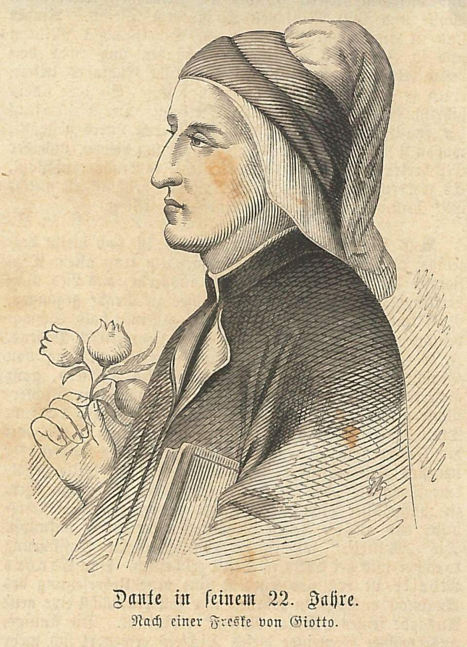 Porträt  Dante in seinem 22. Jahre