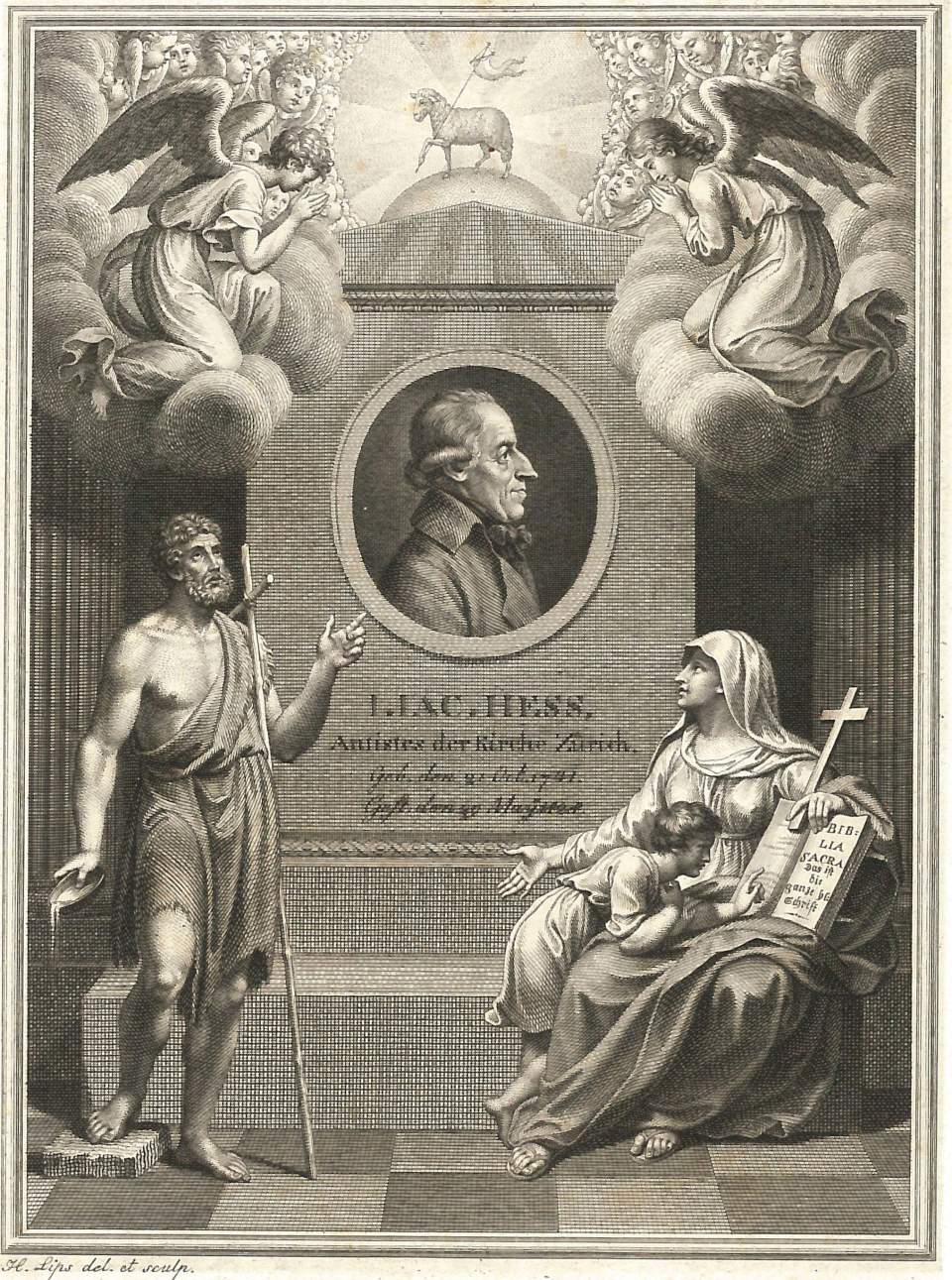 Porträt  I. Iac. Hess Vorsteher der Kirche Zürich
