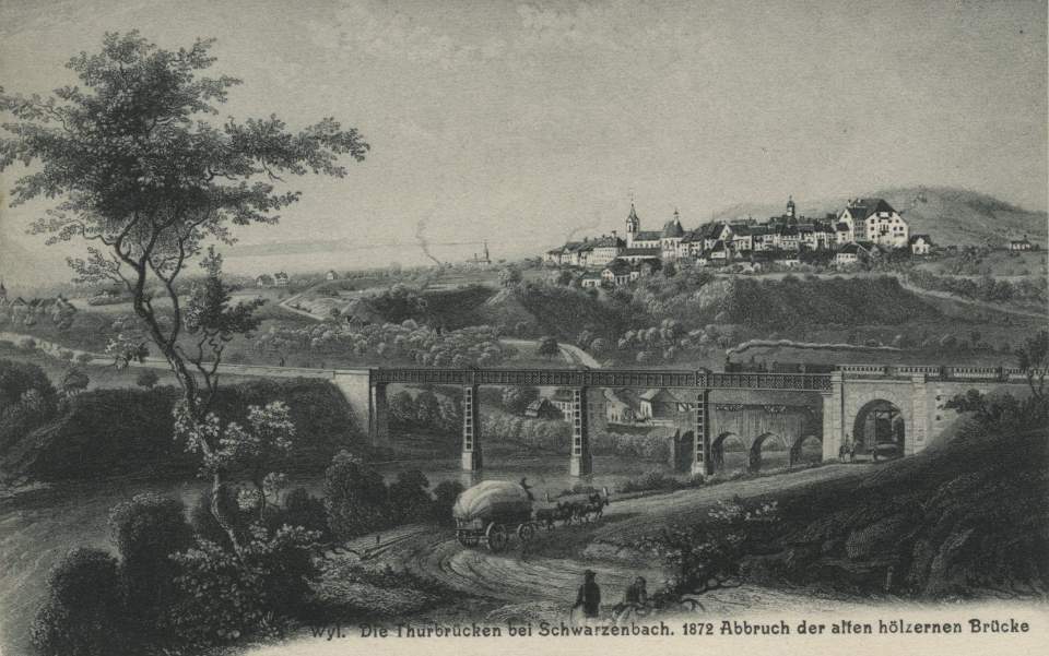 Ansichtskarte, Thurbrücken bei Schwarzenbach