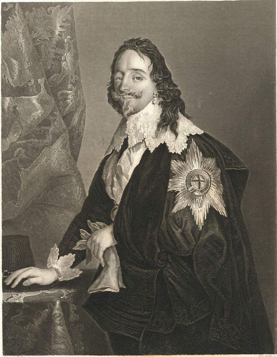 Porträt Charles  I. st,  Carl  I. e (König von England)
