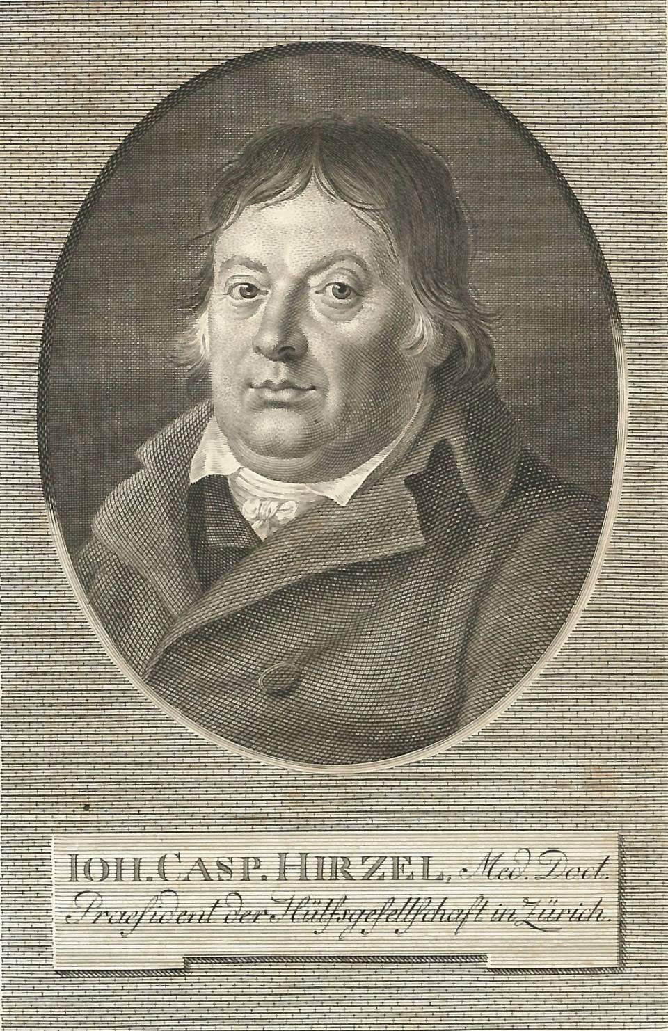 Porträt  Joh. Casp. Hirzel Med, Doct.