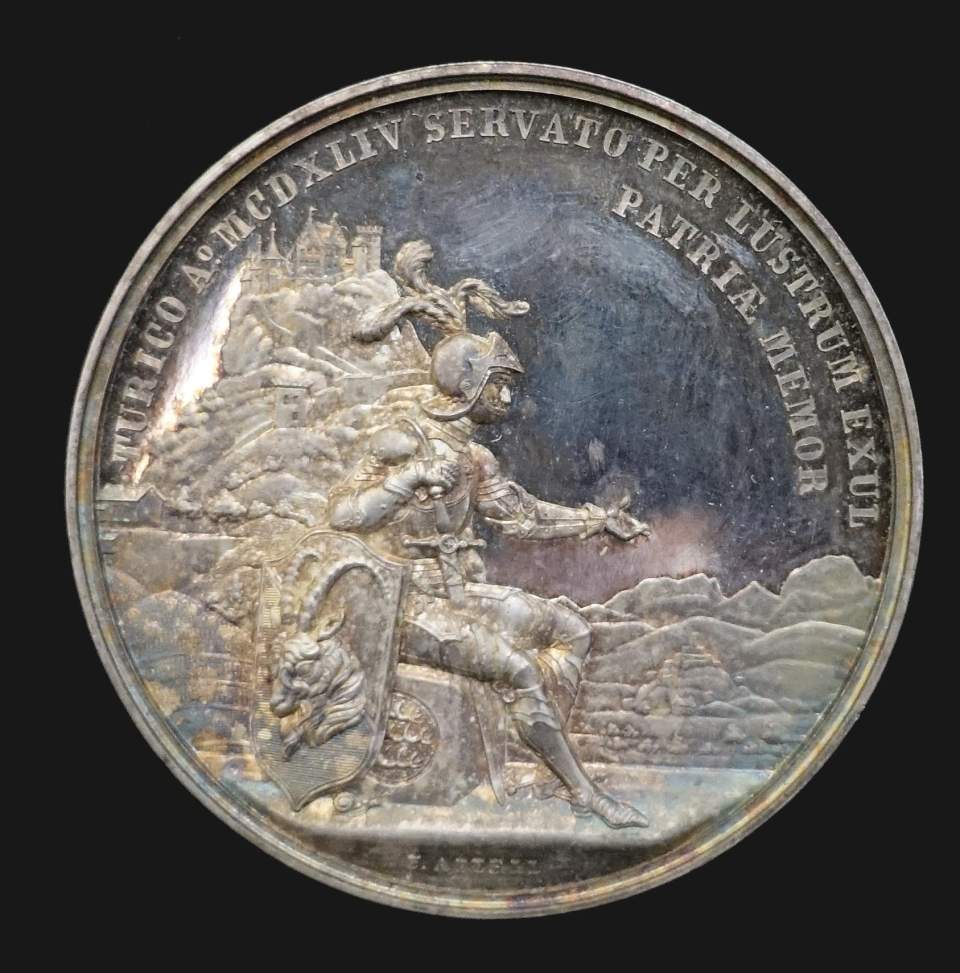 Medaille Ritter Hans von Rechberg, Gegner der Eidgenossen im alten Zürichkrieg