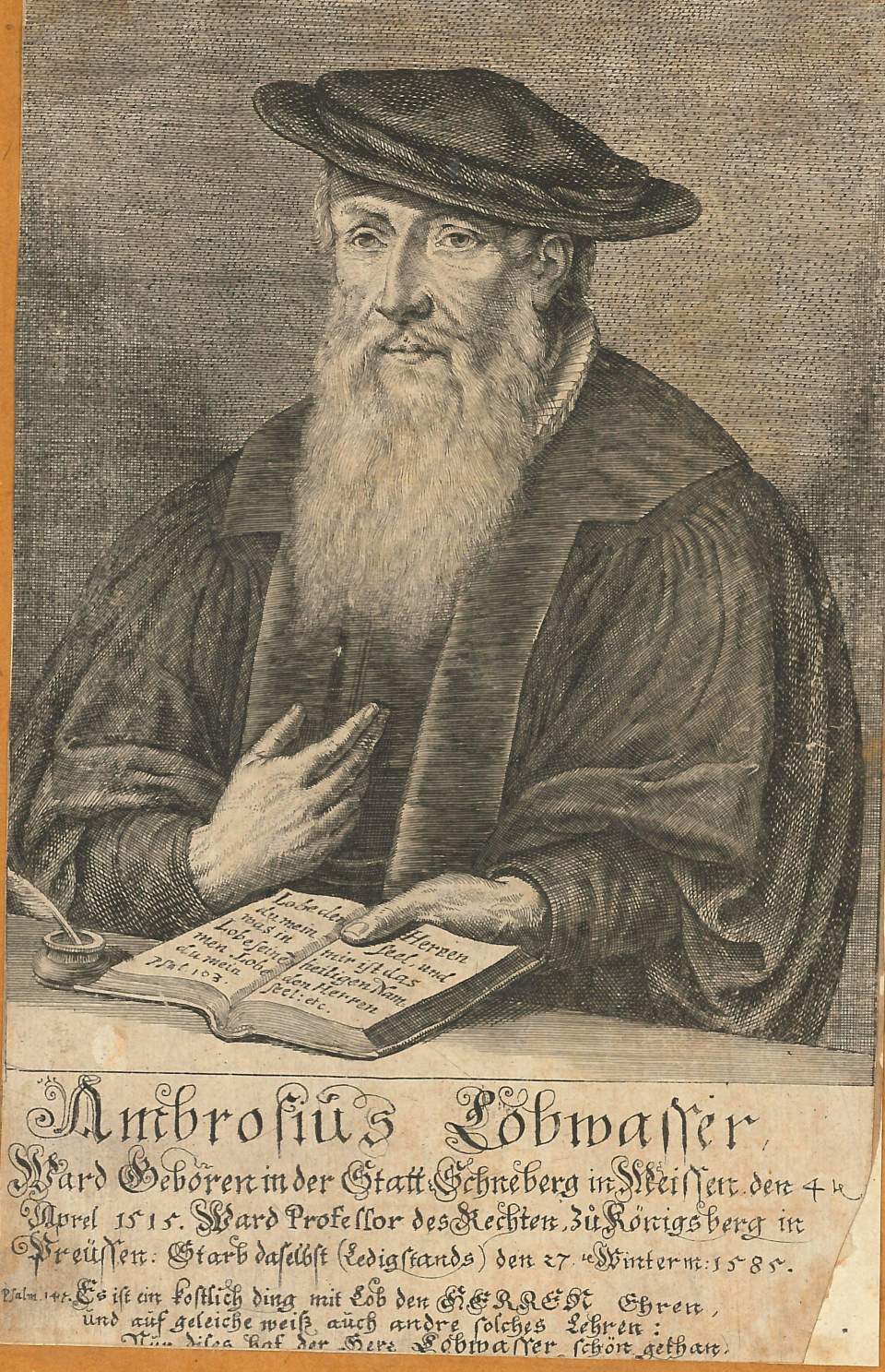 Porträt  Ambrosius Lobwasser