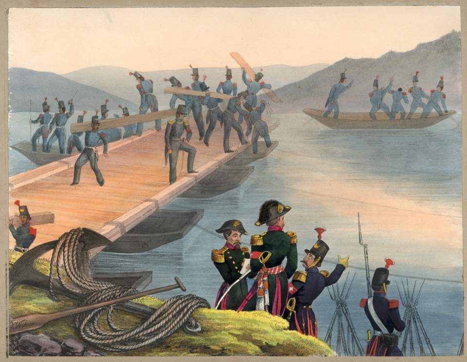 Eidgenössische Truppen: Pontonniers, Schweizer Pontoniere