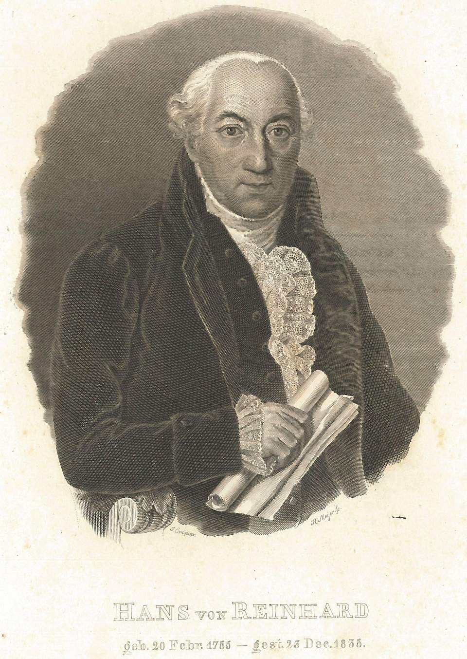 Porträt  Hans von Reinhard, Bürgermeister von Zürich