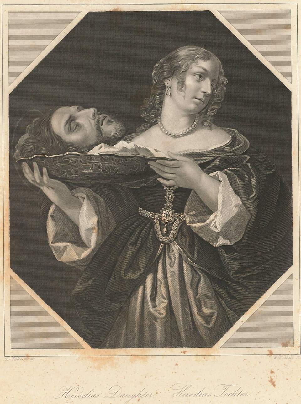 Porträt Herodias Tochter, Enthauptung des Johannes

