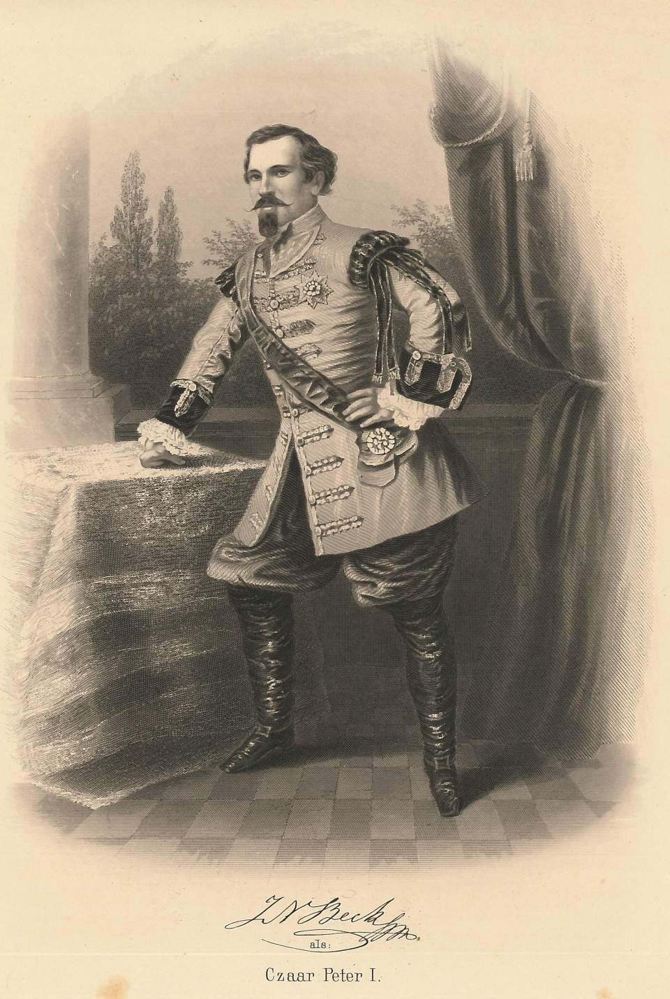 Porträt   Johann Nepomuk Beck als Czaar Peter  I.