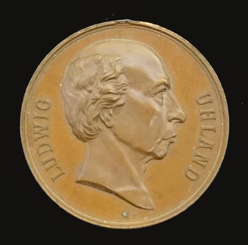 Medaille 100jähriger Geburtstag von Ludwig Uhland, Deutscher Dichter