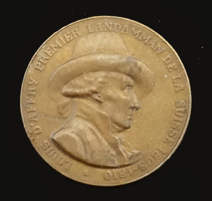 Medaille Schweiz. Numismat. Gesellschaft in Fribourg, Ludwig d'Affry (1743 - 1810), Landammann der Schweiz