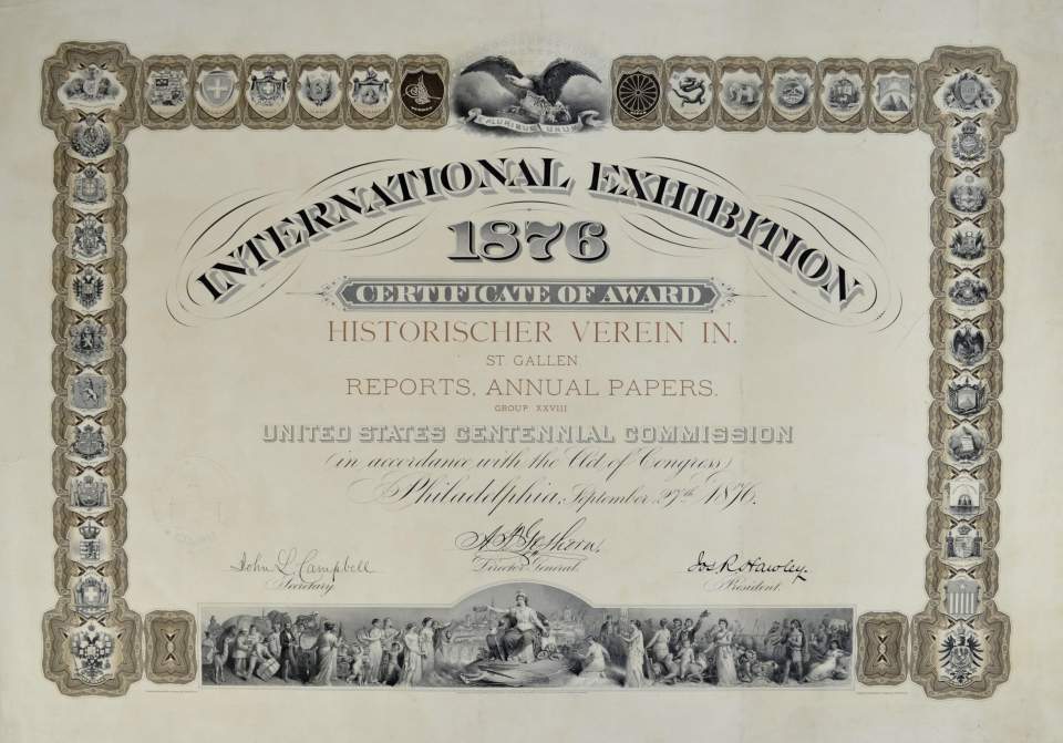 Urkunde Historischer Verein, USA