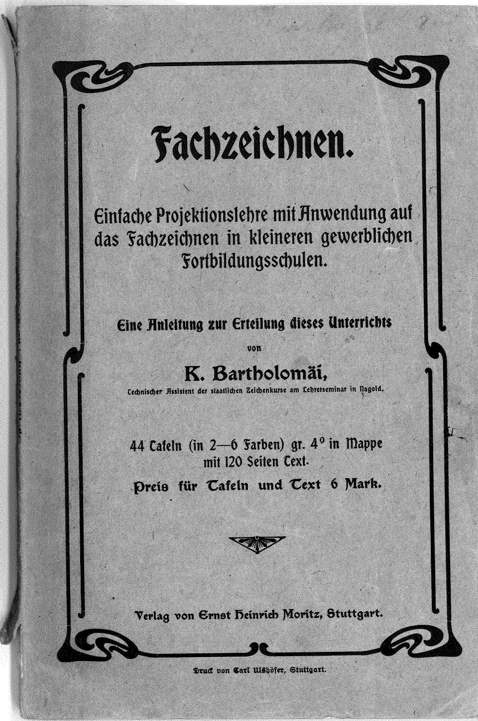 Lehrbuch der gewerbl. Zeichnungsschule Bühler, Fachzeichen