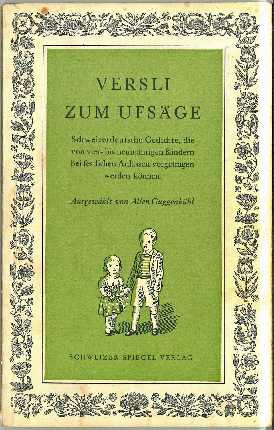 Schulbuch, Lehrbuch für den Deutschunterricht, Versli zum ufsäge