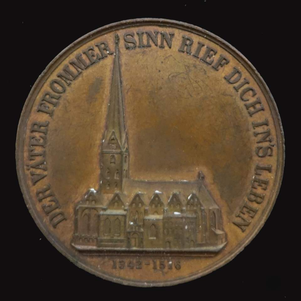 Medaille Brand der St. Peterskirche in Hamburg