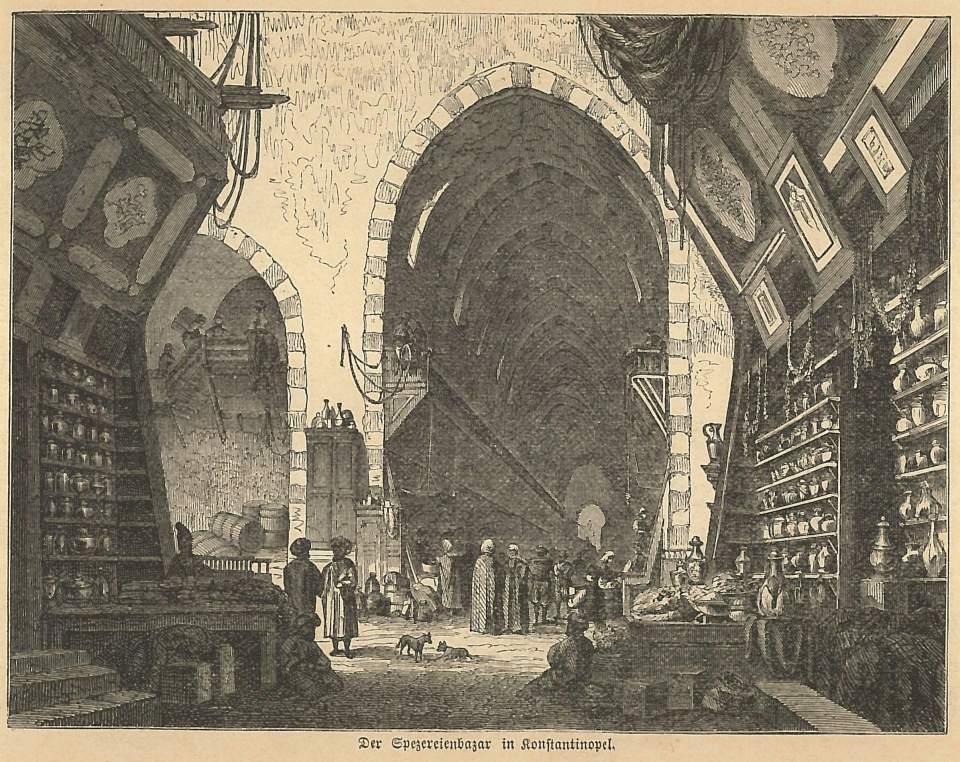 Grafik, Der Spezereibazar in Konstantinopel