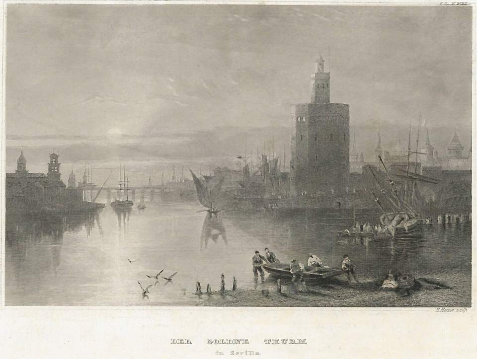 Grafik, Der goldne Turm in Sevilla