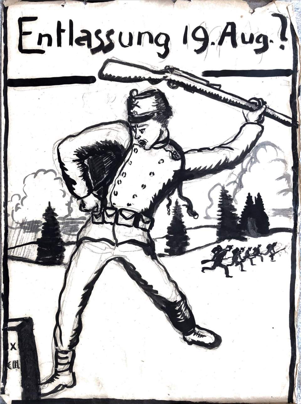 15 Blätter eines Abreisskalender 1917