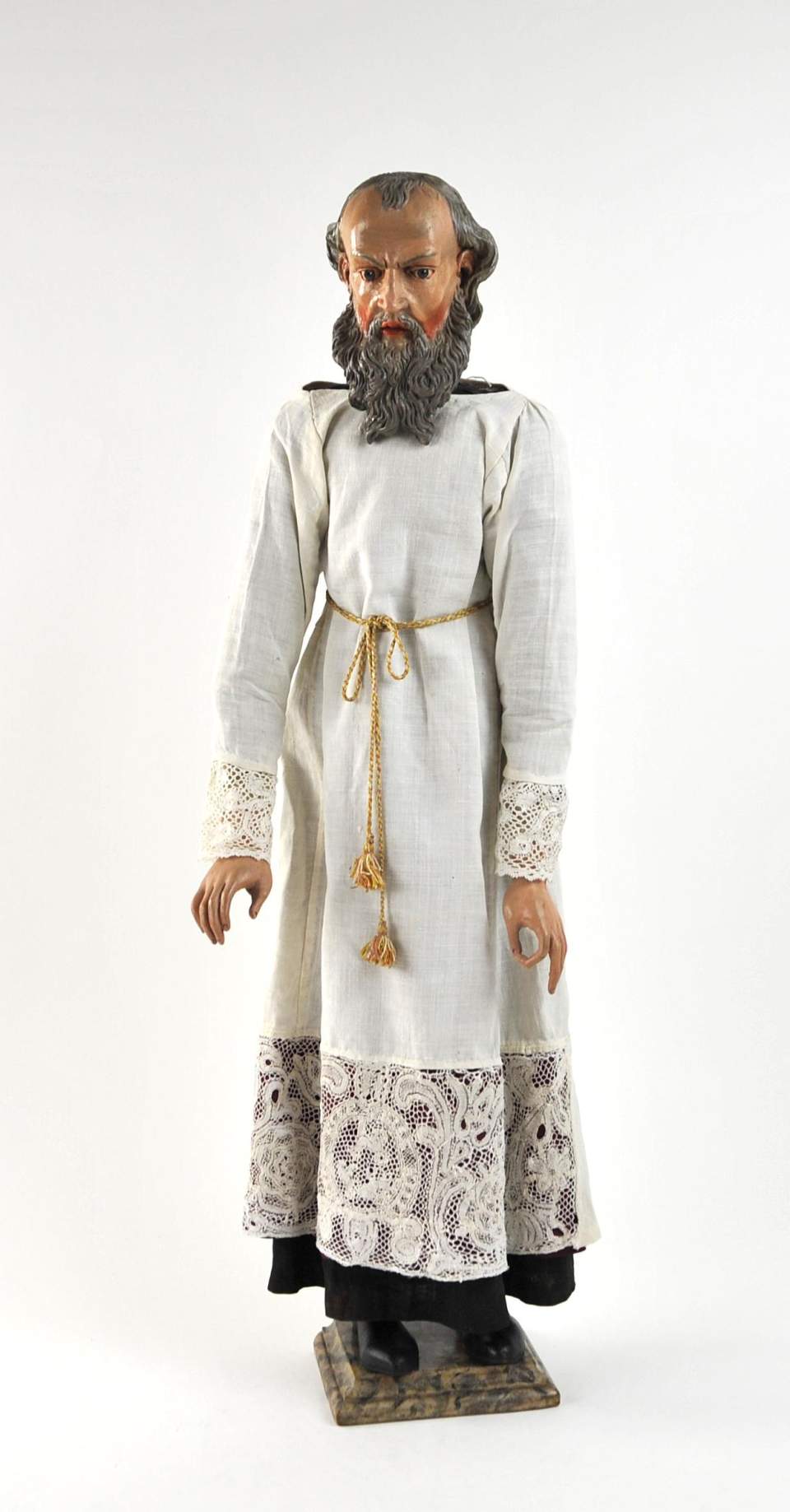 Barocke Weihnachtskrippe aus St. Gallenkappel, Krippenfigur Hohepriester Simeon